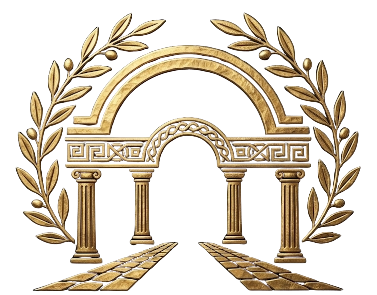 Agora Wellness Center – arch and laurel crest